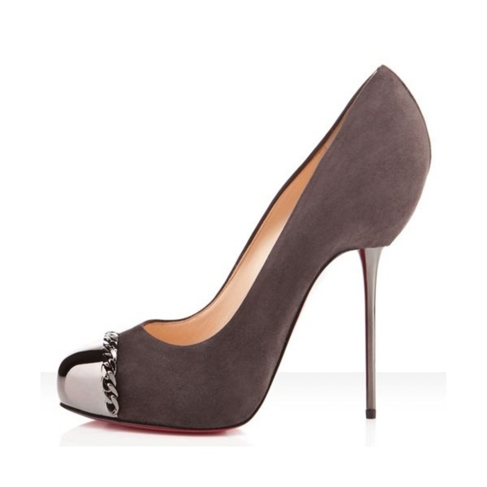 CHRISTIAN LOUBOUTIN Suede Metalipp 120 Pumps, 38.5